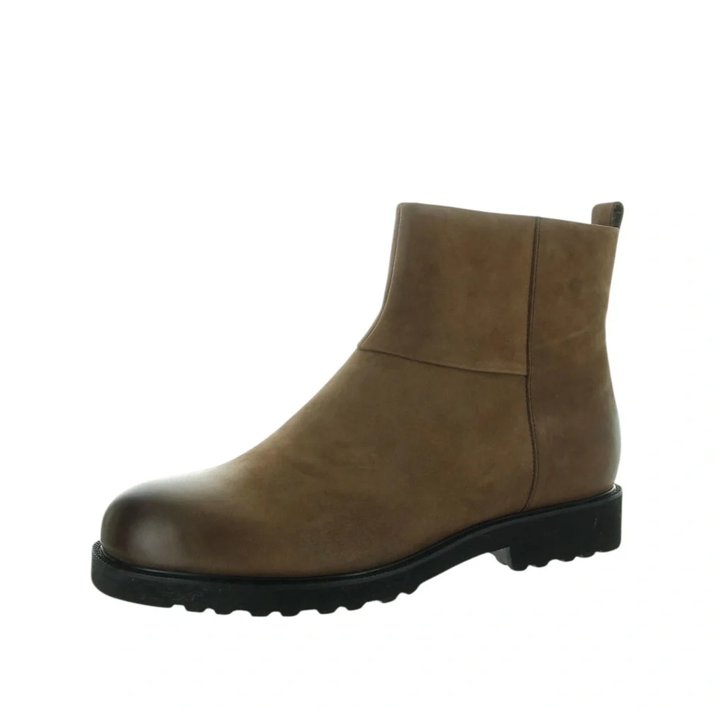NWT David Tate Womens Damila Brown Zipper Leather‎ Booties 9.5 M